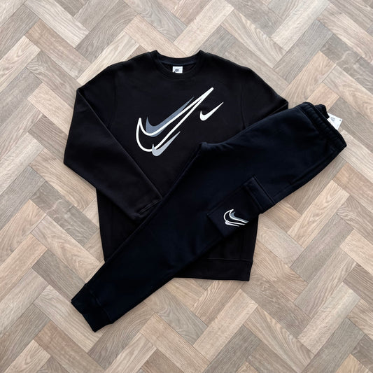 NIKE QUAD SWOOSH TRACKSUIT SET - BLACK