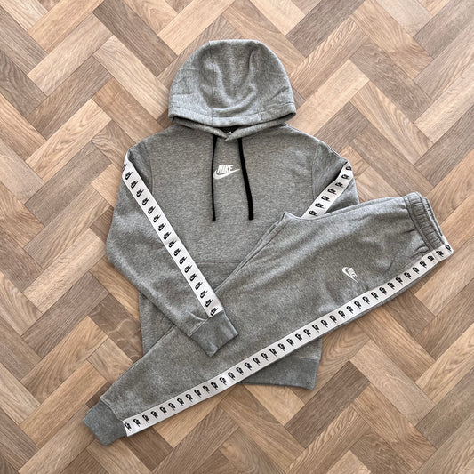 NIKE TAPE TRACKSUIT SET HOODIE/JOGGERS GREY